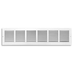 Tru Aire 30 in. H X 6 in. W 1-Way Powder Coat White Steel Return Air Grille