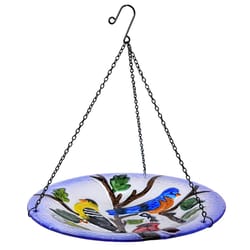 Songbird Essentials Multicolored Glass 12.99 in. Songbird Trio Bird Bath