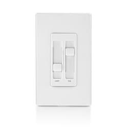 Leviton Decora SureSlide White Fan/LED Dimmer Slide Switch 1 pk