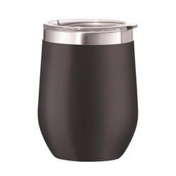 OGGI 12 oz Black BPA Free Cheers Vacuum Insulated Wine Tumbler