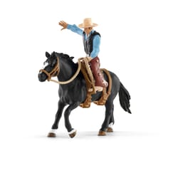 Schleich Farm World Cowboy On Bucking Horse Toy Plastic 5 pc
