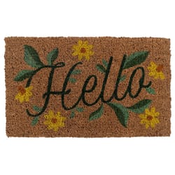 Entryways 30 in. W X 18 in. L Multicolored Hello Coir Door Mat