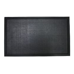 J & M Home Fashions 2.5 ft. W X 1.5 ft. L Black Raised surface Nylon Door Mat