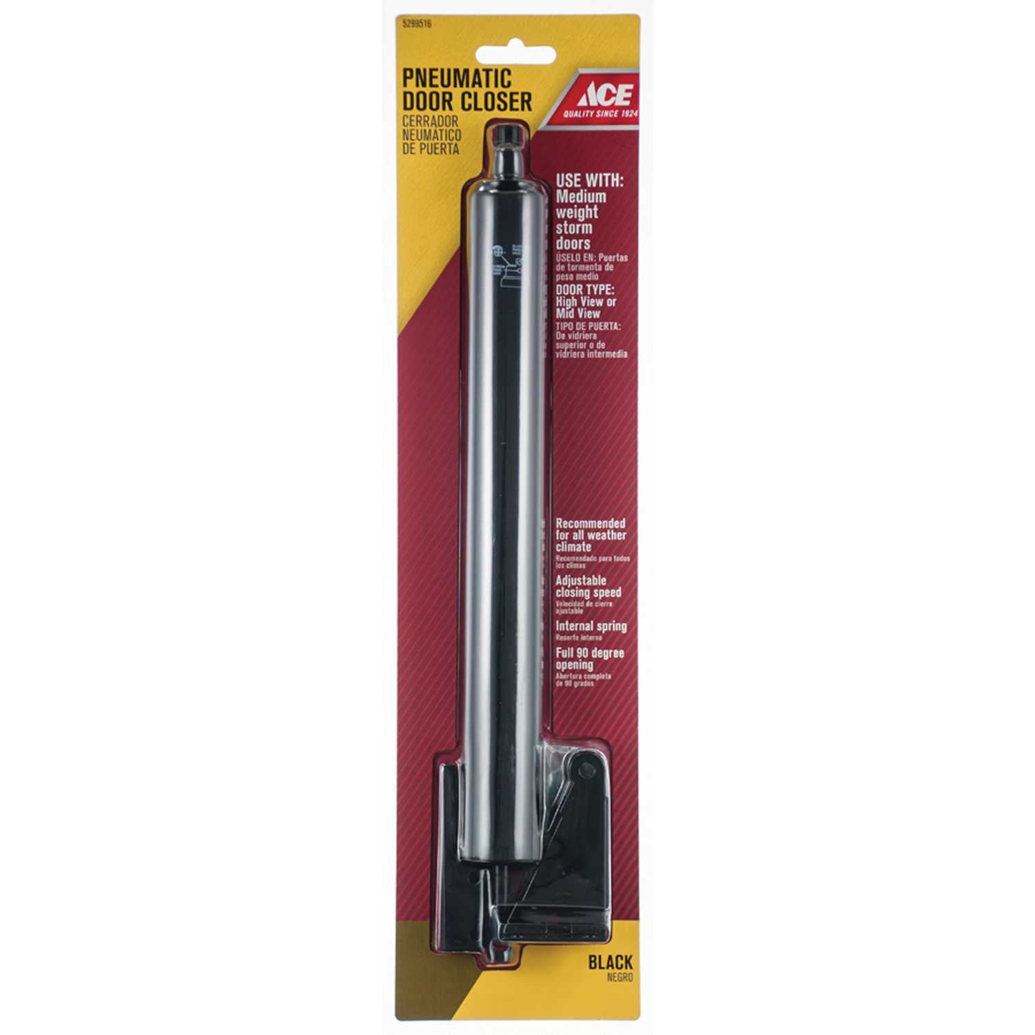 Ace Aluminum Aluminum Pneumatic Screen Storm Door Closer Ace