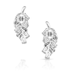 Montana Silversmiths Women's Bridgerton Feather Silver Earrings Water Resistant