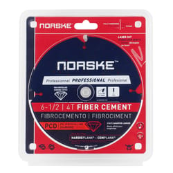 Norske 6-1/2 in. D X 5/8 in. Polycrystalline Diamond Fiber Cement Blade 4 teeth 1 each