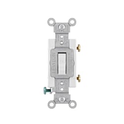 Leviton 20 amps Double Pole Toggle AC Quiet Switch White 1 pk