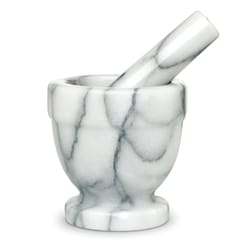 Harold Import Black/White Marble Mortar and Pestle