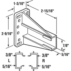 Prime-Line 2-3/4 in. L Plastic Ball-Bearing Rollers Drawer Slides Track Bracket 2 pk