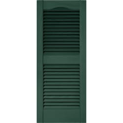 Builders Edge 36 in. H X 14.5 in. W Forest Green Louvered Vinyl Shutter 2 pk
