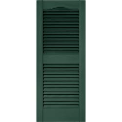 Builders Edge 36 in. H X 14.5 in. W Forest Green Louvered Vinyl Shutter 2 pk