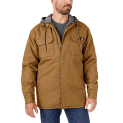 Dickies XL Long Sleeve Men's Hooded Jacket Brown