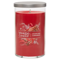 Yankee Candle Signature Red Sparkling Cinnamon Scent Pillar Candle 14.25 oz