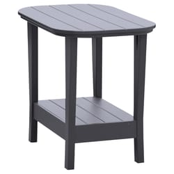 Leisure Line Gray Rectangular HDPE Contemporary Side Table