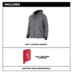 Milwaukee M12 XL Long Sleeve Men's Hooded Heated Hoodie (Hoodie Only) Black/Gray