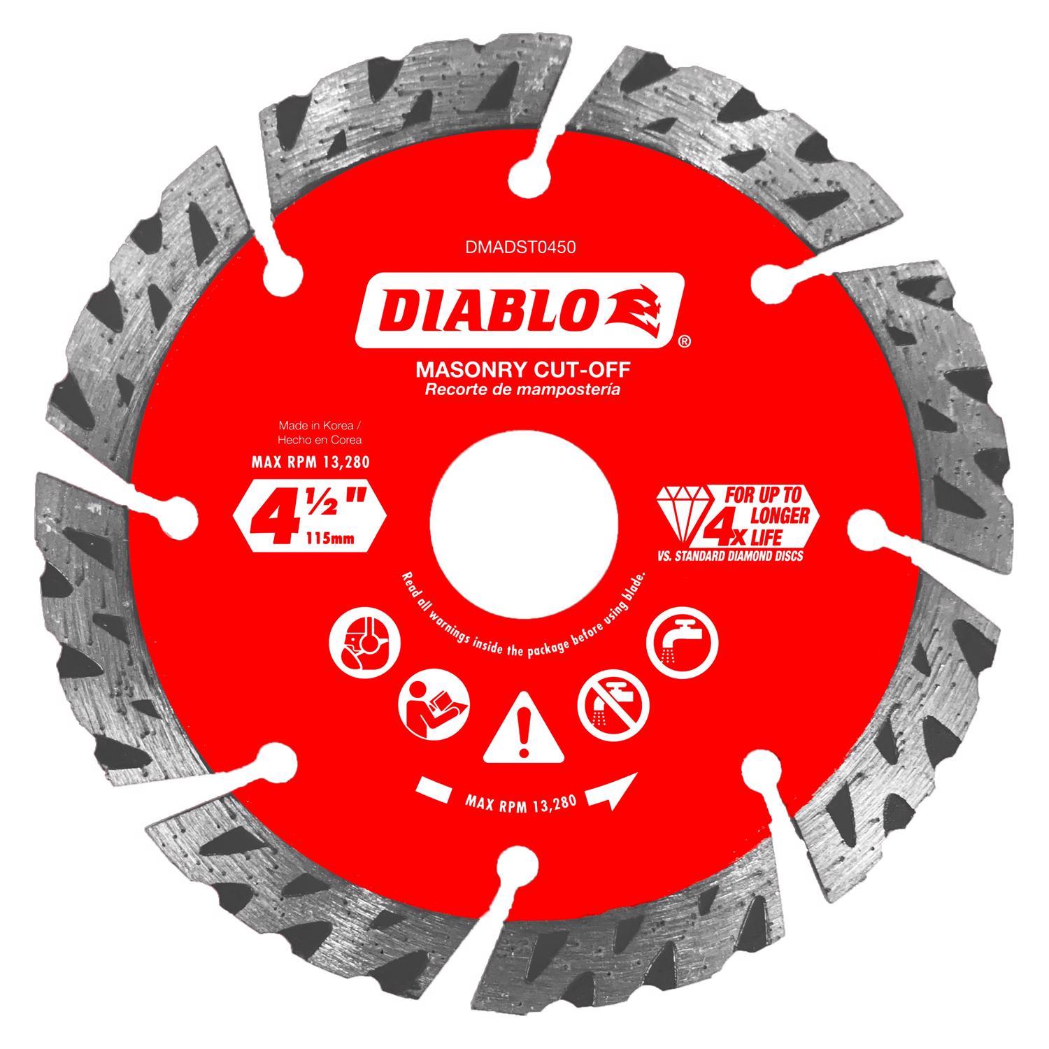 Diablo 4-1/2 in. D X 7/8 in. Diamond Segmented Turbo Masonry Cut-Off Disc Uae Electronic uaeelectronic.com