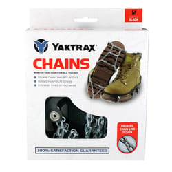 Yaktrax Chains Unisex Rubber/Steel Snow and Ice Traction Black M 13-15 Waterproof 1 pair