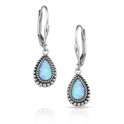 Montana Silversmiths Women's Glimmering Pools Opal Blue/Silver Earrings Water Resistant
