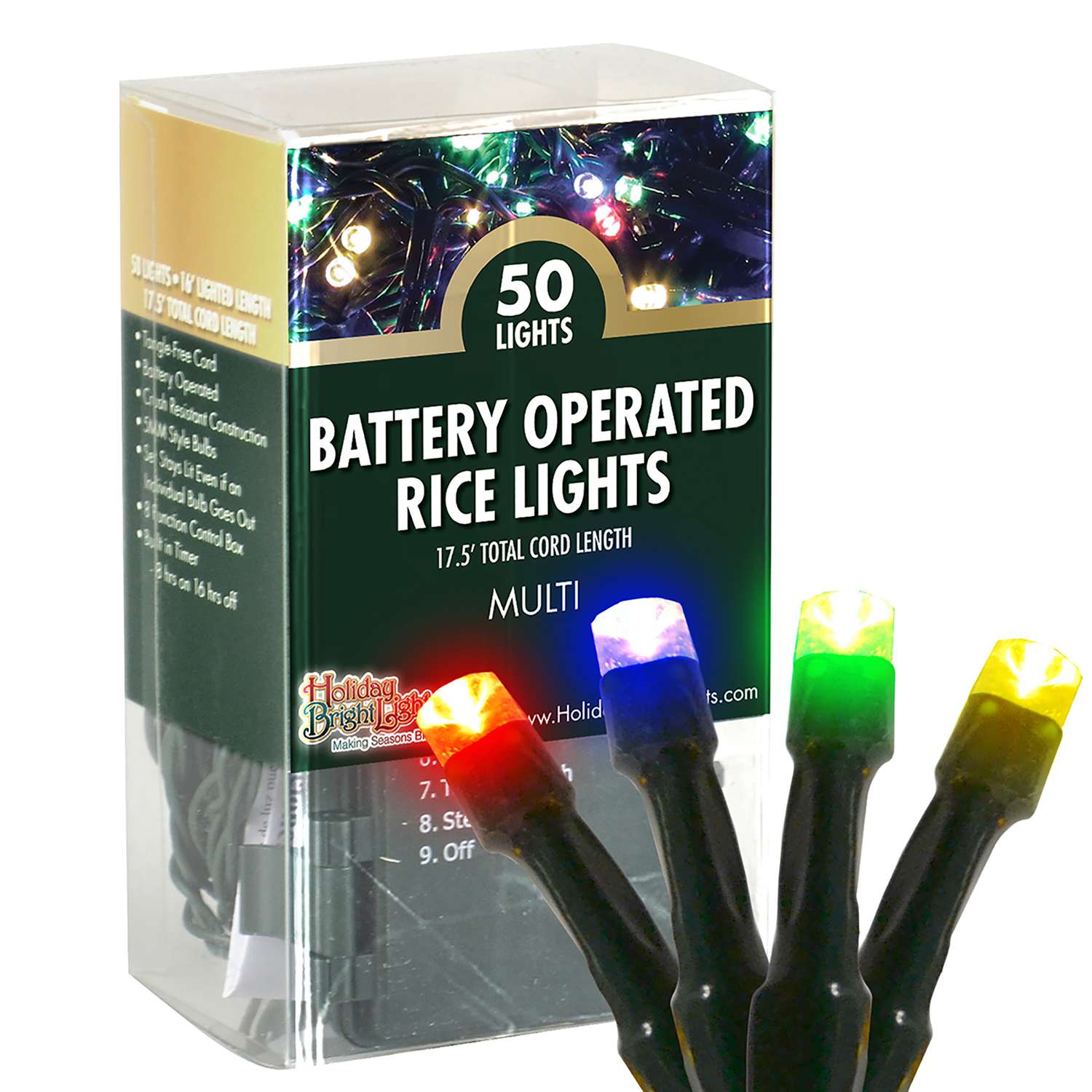 Holiday Bright Lights LED Rice Multicolored 50 ct Novelty Christmas Lights Ace Hardware