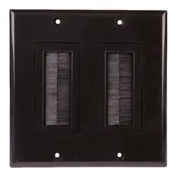 Monster Just Hook It Up Black 2 gang Plastic Home Theater Brush Wall Plate 1 pk