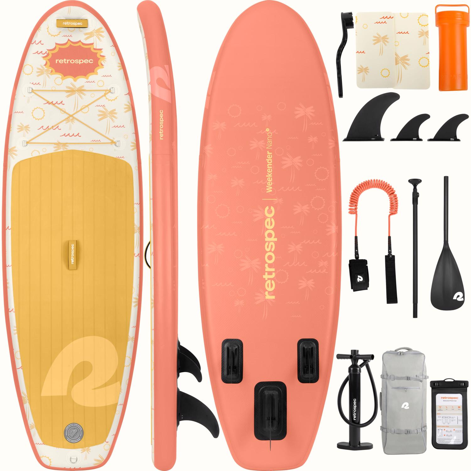 Retrospec Weekender Nano 2 PVC Inflatable Coral Paddleboard 5 in