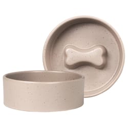 Pet Shop by Fringe Studio Gray Bone Ceramic 1.25 cups Slow Feeder For Dogs