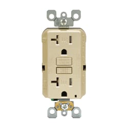Leviton SmartlockPro 20 amps 125 V Duplex Ivory GFCI Outlet 5-20R 1 pk
