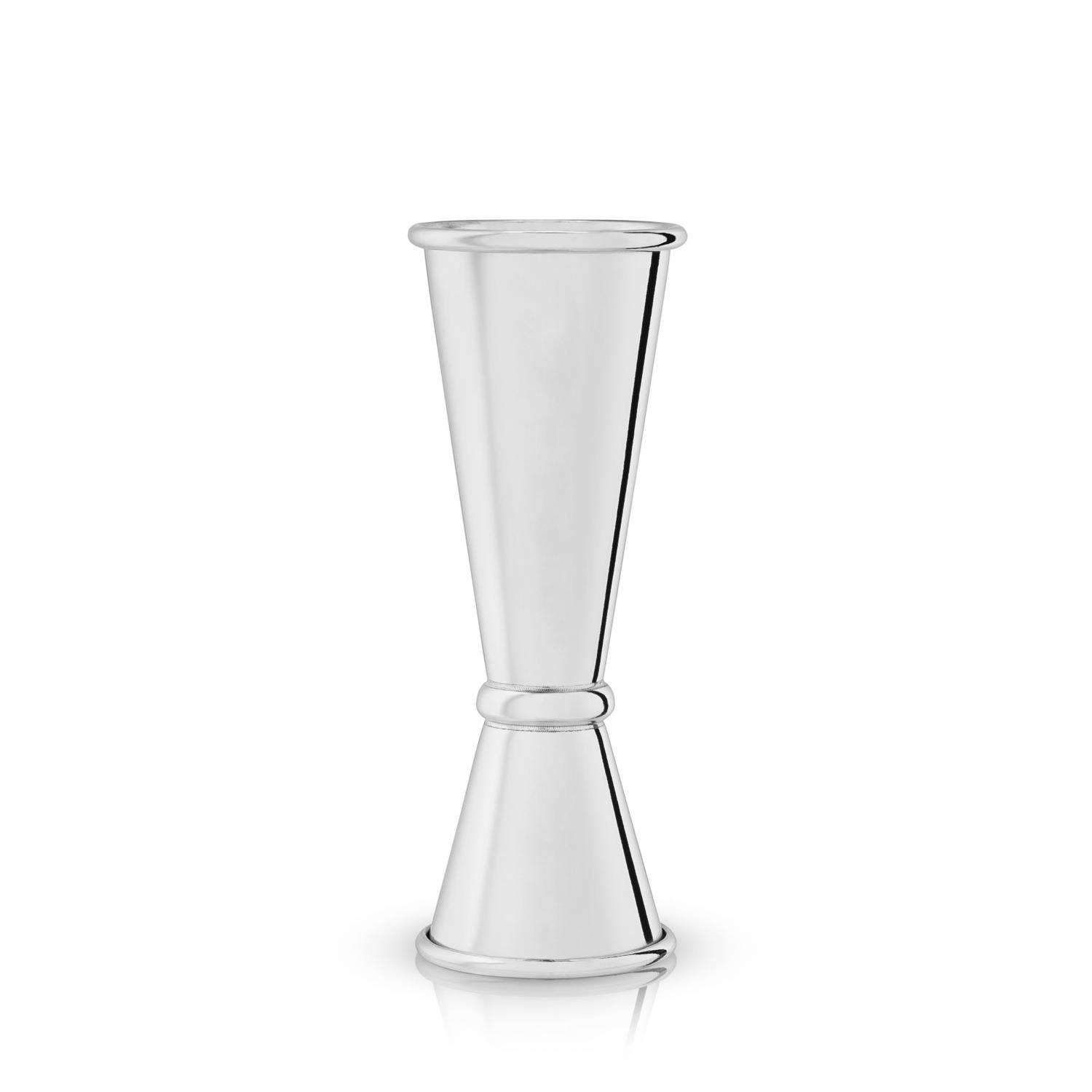 Top Shelf Cocktails Cocktail Jigger - Double Jigger with Easy to Read Measurements Inside (Silver)