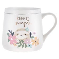 Karma Flora White BPA Free Sloth Mug