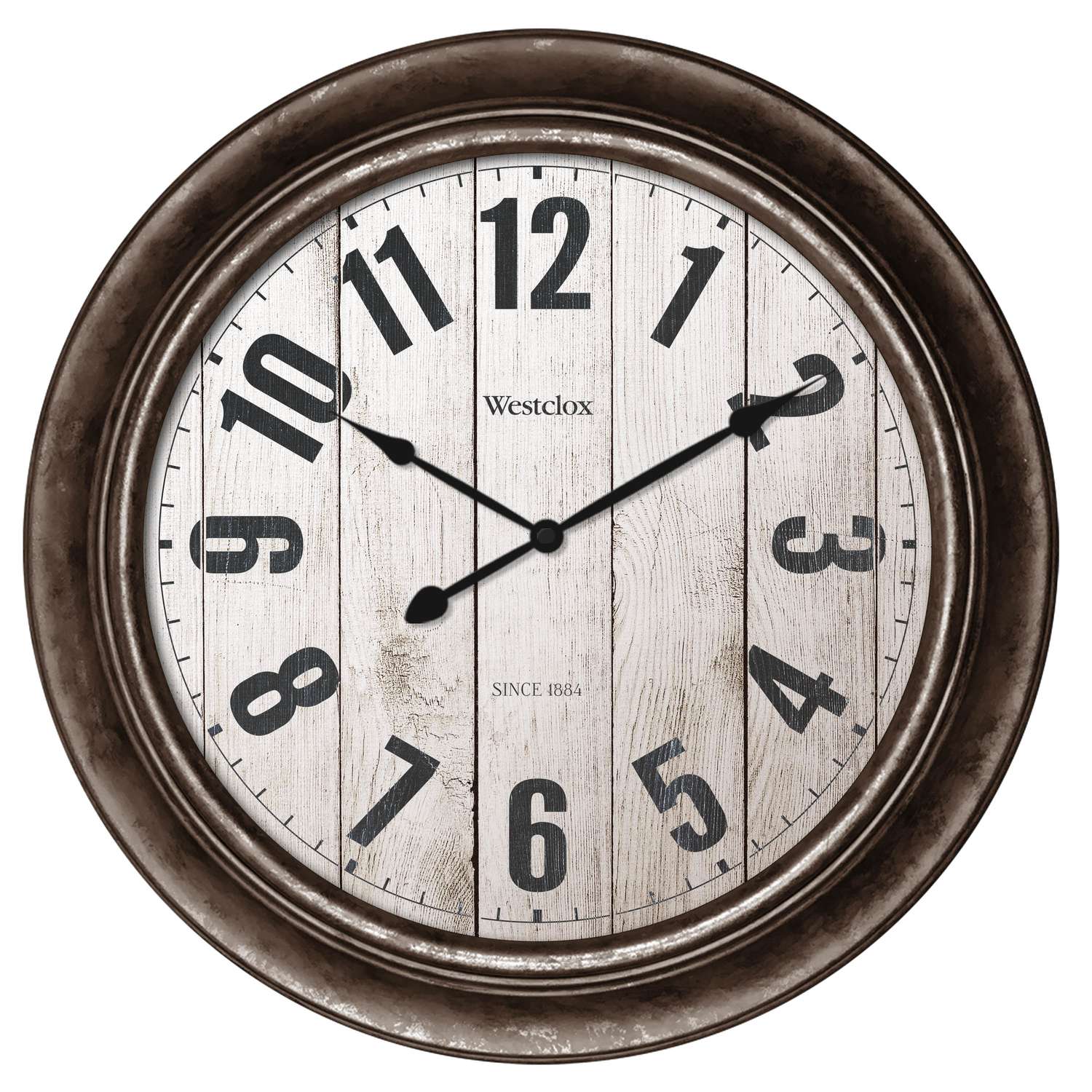 Westclox 151/2 in. L x 151/2 in. W Indoor Classic Analog Wall Clock Glass/Plastic Brown Ace