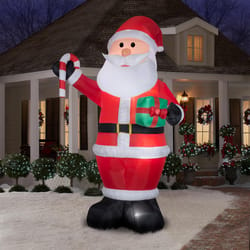 Gemmy Airblown LED White Santa with Candy Cane and Gift 12 ft. Inflatable