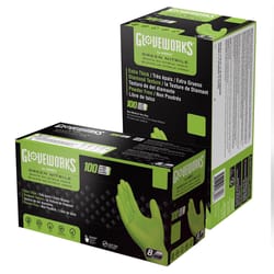 Gloveworks Nitrile Disposable Gloves XX-Large Green Powder Free 100 pk