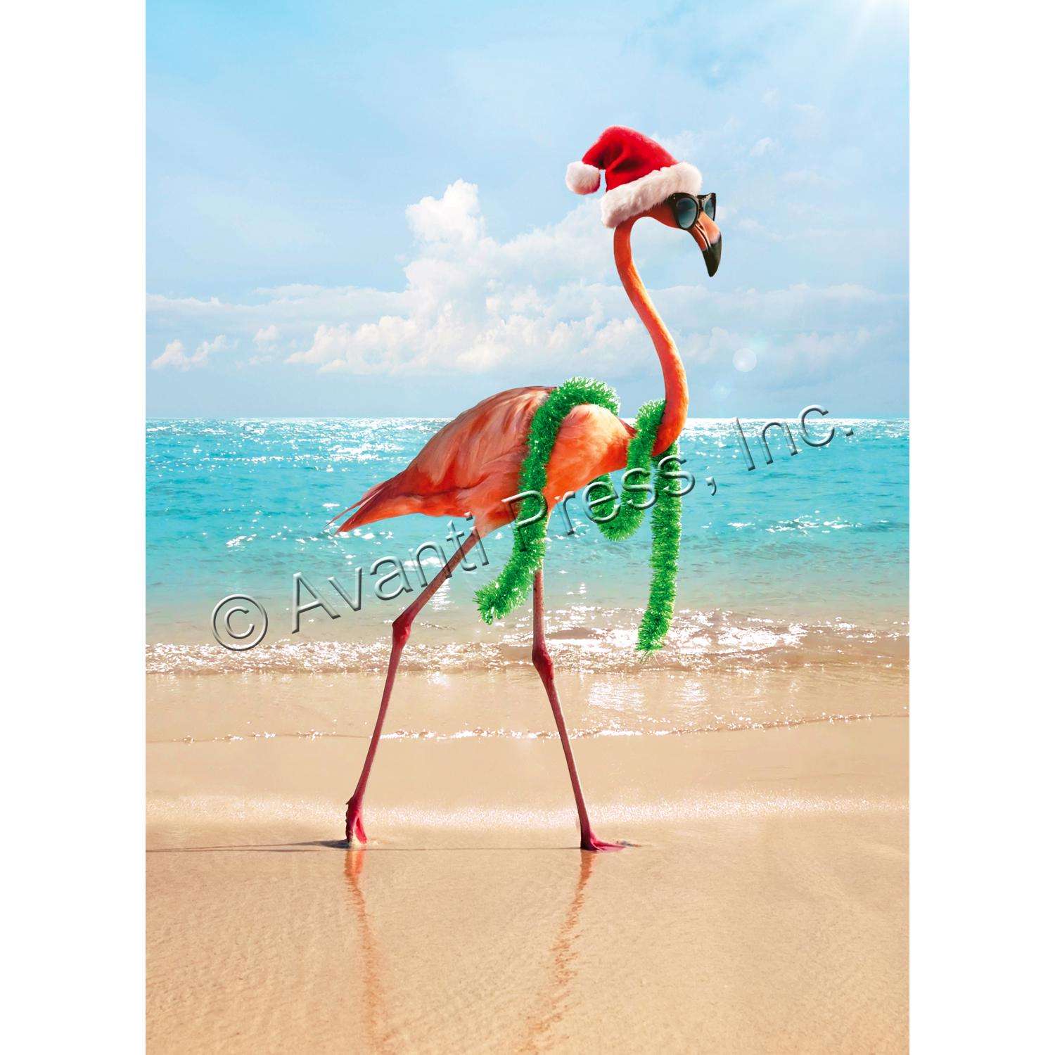 Avanti Christmas Flamingo Greeting Card Paper 4 pc Ace Hardware