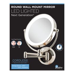 Zadro Next Generation 9 in. H X 9 in. W Wall Mount Double Sided Makeup Mirror Polished Nickel