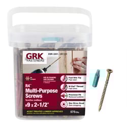 GRK Fasteners R4 No. 9 X 2-1/2 in. L Star Coated W-Cut Multi-Purpose Screws 575 pk