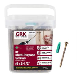 GRK Fasteners R4 No. 9 X 2-1/2 in. L Star Coated W-Cut Multi-Purpose Screws 575 pk