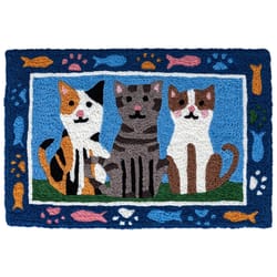 Jellybean 20 in. W X 30 in. L Multi-color Kitty Kousins Polyester Accent Rug