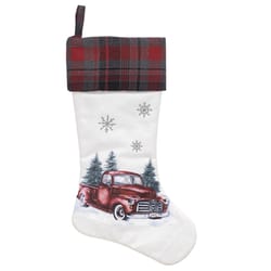 Dyno Canvas Red Truck Christmas Stocking 20 in.