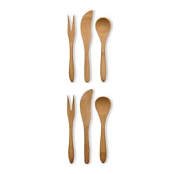HIC Kitchen Natural Bamboo Appetizer Utensils