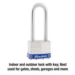 Master Lock 1-3/4 in. W Laminated Steel Ball Bearing Locking Exterior Padlock