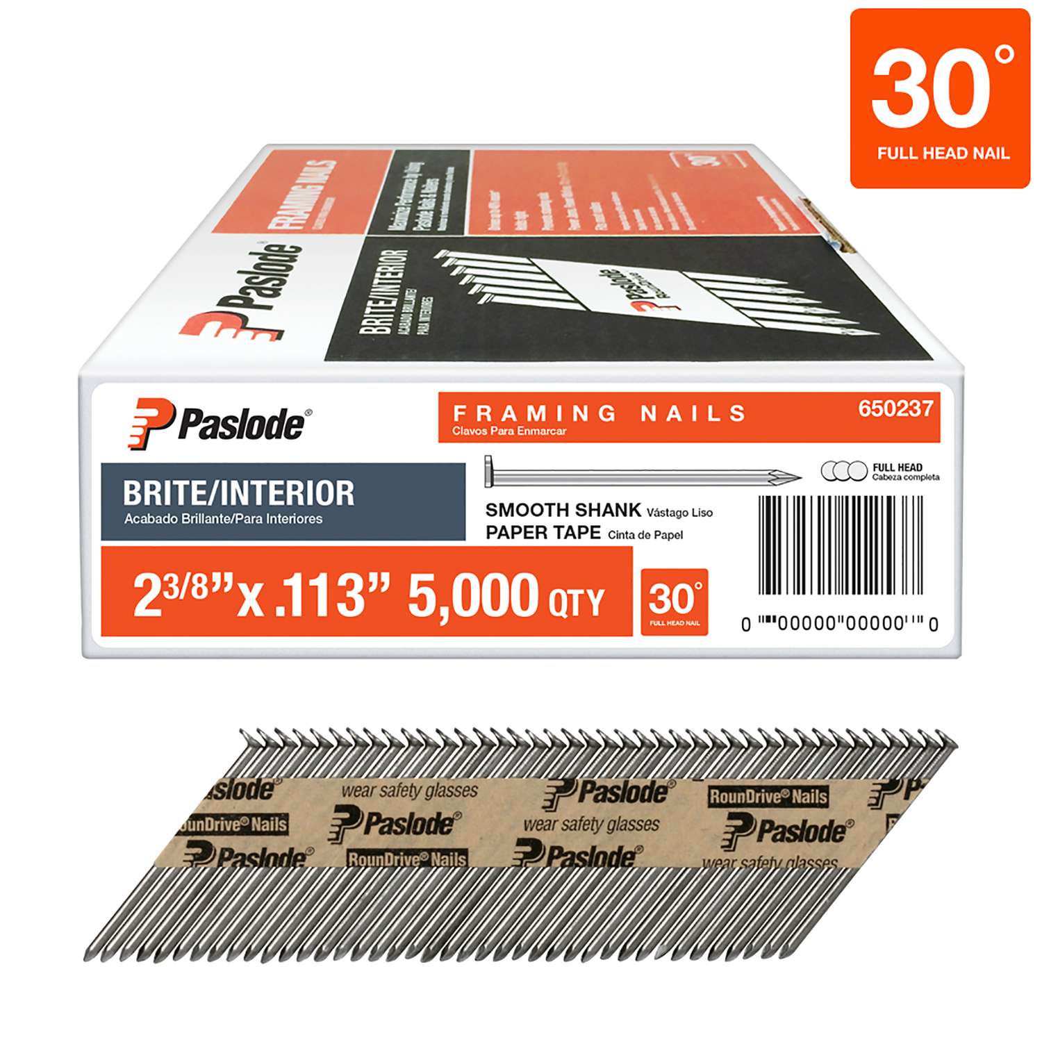 Paslode 23/8 in. Angled Strip Framing Nails 30 deg. Smooth Shank 5000