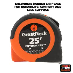 Great Neck ExtraMark 25 ft. L X 1 in. W Measuring Tape 1 pk