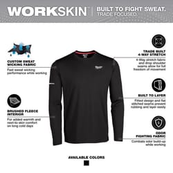 Milwaukee Workskin XXXL Long Sleeve Unisex Crew Neck Black Raglan Shirt