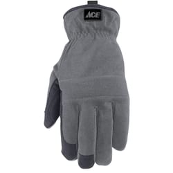 Ace Men's Indoor/Outdoor Work Gloves Black/Gray XL 2 pair