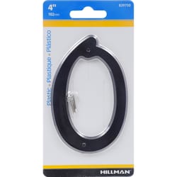 Hillman 4 in. Black Plastic Nail-On Number 0 1 pc