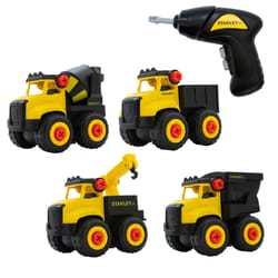 STANLEY Jr. Truck Set Toy Black/Yellow 4 pc