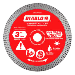 Diablo 3 in. D X 3/8 in. Diamond Masonry Cut-Off Disc 1 pk