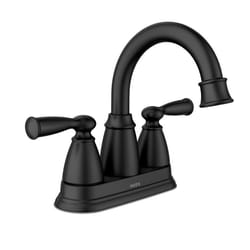 Moen Banbury Matte Black Traditional Centerset Bathroom Sink Faucet 4 in.