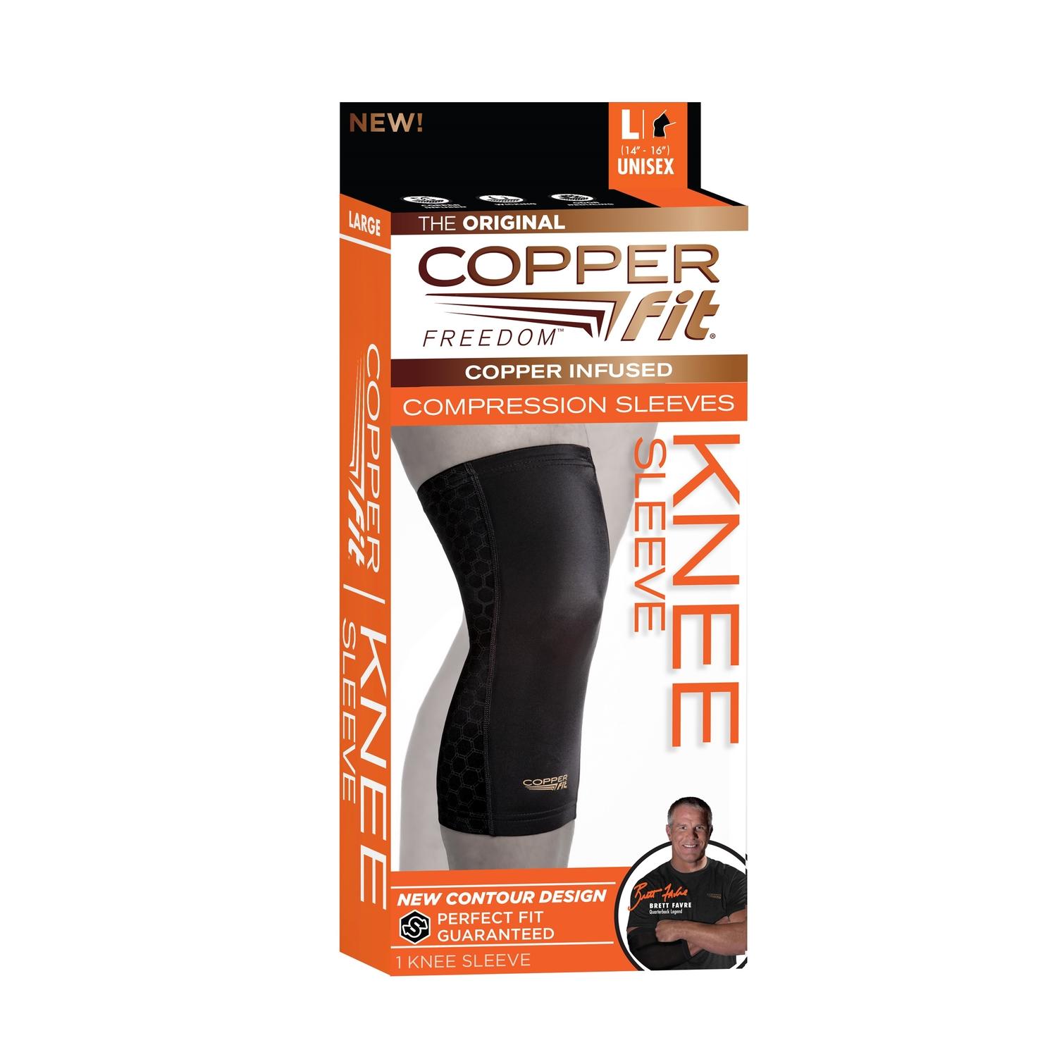 Photos - Hair Styling Product FIT Copper  Freedom Black Compression Knee Sleeve 1 pk CF2KNLG 