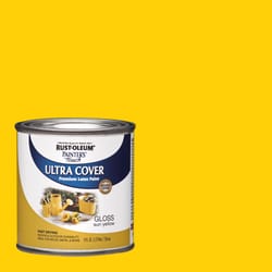 Rust-Oleum Painters Touch Ultra Cover Gloss Sun Yellow Water-Based Paint Exterior and Interior 8 oz